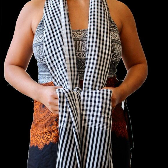 Krama / Kroma Cambodian Khmer cotton scarf handmade 72'' x 25'' - Picture 1 of 3